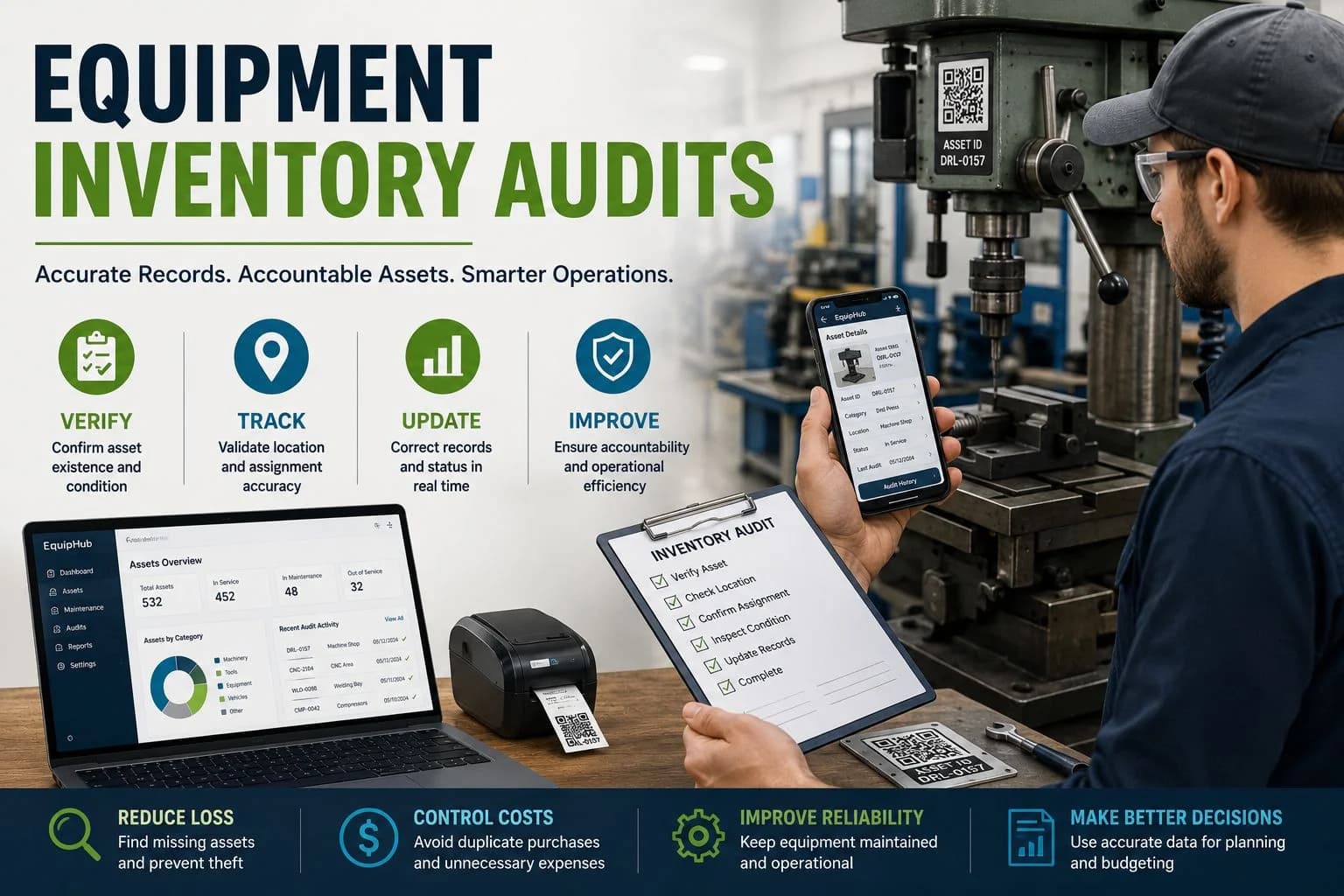 Team conducting an equipment inventory audit